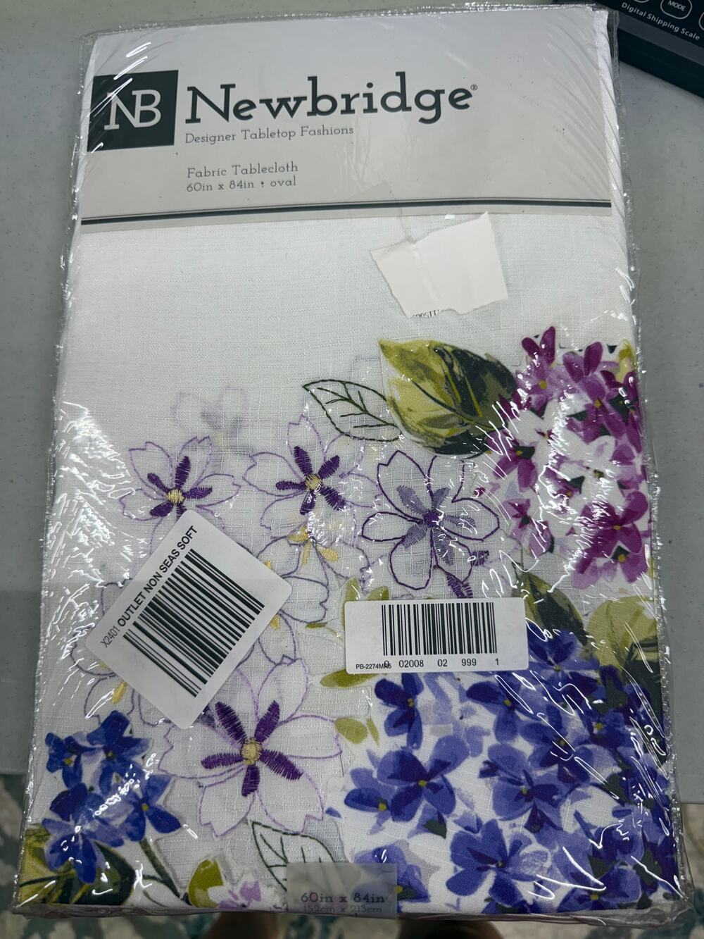 Newbridge Floral Oval Tablecloth 60x84 Purple Blue – New